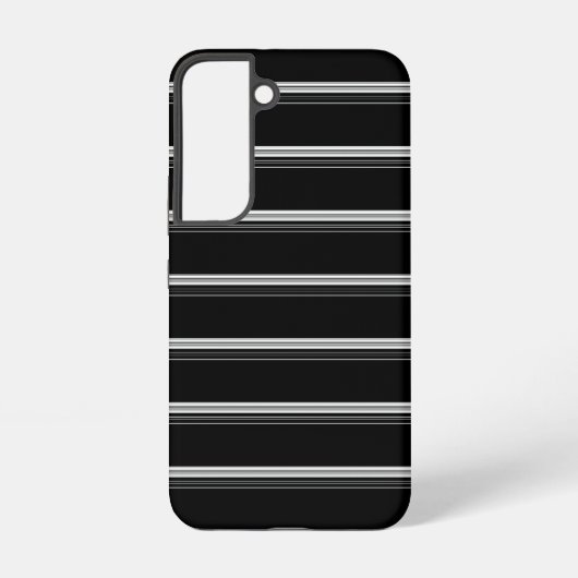 Coque Samsung Galaxy Rayé noir blanc chic (Verso)