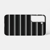 Coque Samsung Galaxy Rayé noir blanc chic (Verso Horizontal)