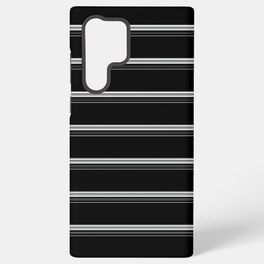 Coque Samsung Galaxy Rayé noir blanc chic (Verso)
