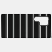 Coque Samsung Galaxy Rayé noir blanc chic (Verso Horizontal)