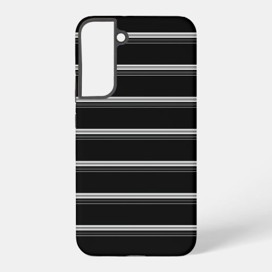 Coque Samsung Galaxy Rayé noir blanc chic (Verso)