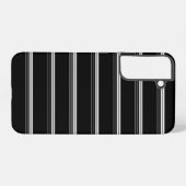 Coque Samsung Galaxy Rayé noir blanc chic (Verso Horizontal)