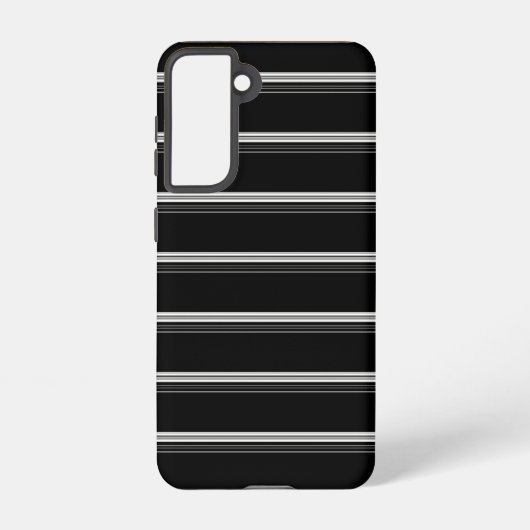 Coque Samsung Galaxy Rayé noir blanc chic  (Verso)