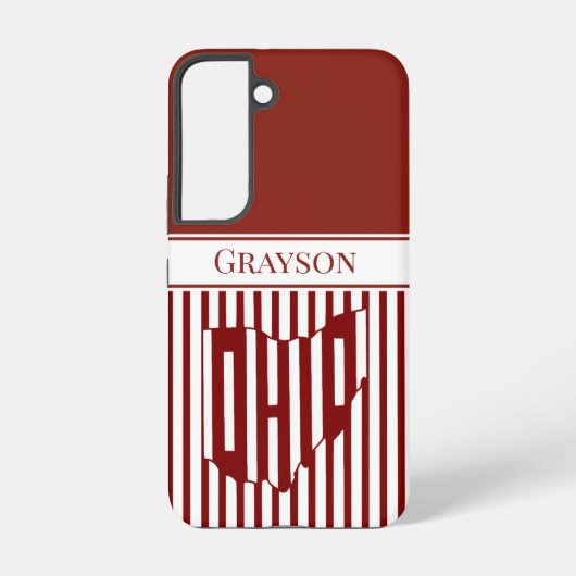Coque Samsung Galaxy Rayure rouge de l'Ohio (Verso)