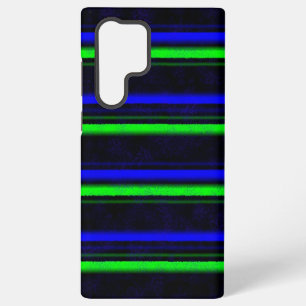 Coque Samsung Galaxy Rayures Bleu Vert Noir