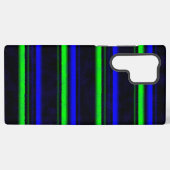 Coque Samsung Galaxy Rayures Bleu Vert Noir (Verso Horizontal)
