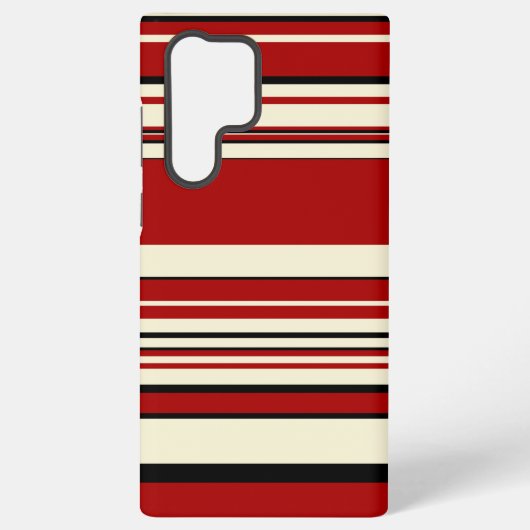 Coque Samsung Galaxy Rayures complexes - Rouge & Crème (Verso)
