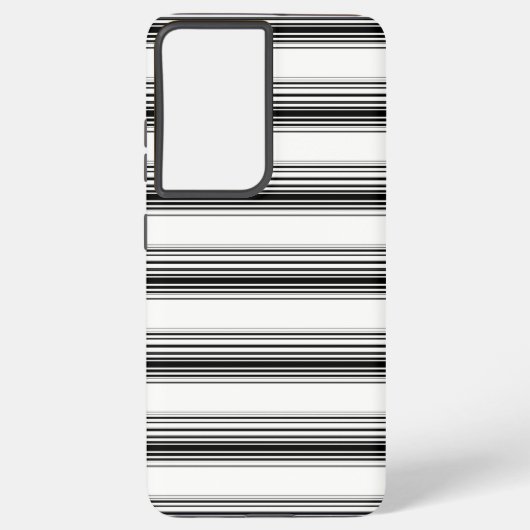 Coque Samsung Galaxy Rayures noires et blanches modernes (Verso)