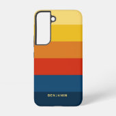 Coque Samsung Galaxy Rayures Rétro du Sunset avec un Nom Simple Sans Se (Verso)