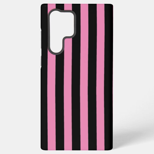 Coque Samsung Galaxy Rayures roses et noires (Verso)
