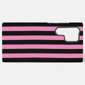 Coque Samsung Galaxy Rayures roses et noires (Verso Horizontal)