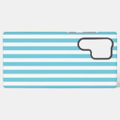 Coque Samsung Galaxy Rayures verticales classiques bleu clair et blanc (Verso Horizontal)