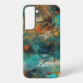 Coque Samsung Galaxy Récolte d'automne Turquoise rouille or Abstrait (Verso)