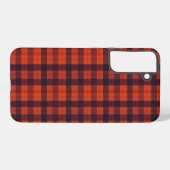 Coque Samsung Galaxy Red and Black Plaid Checkered Pattern (Verso Horizontal)