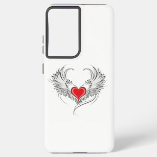 Coque Samsung Galaxy Red Angel Coeur avec ailes