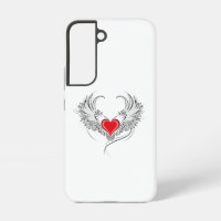 Red Angel Coeur avec ailes