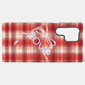 Coque Samsung Galaxy Red Gingham Check Love Ribbon Phone Case (Verso Horizontal)