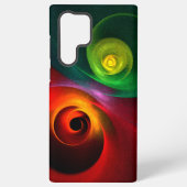 Coque Samsung Galaxy Red Green Yin Yang Modern Abstract Art Pattern #20 (Verso)