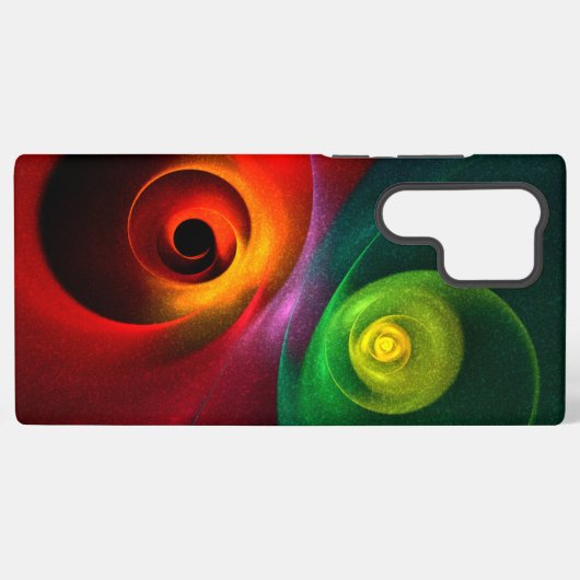 Coque Samsung Galaxy Red Green Yin Yang Modern Abstract Art Pattern #20 (Verso Horizontal)