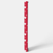 Coque Samsung Galaxy Red White Doodle Hearts Motif Nom personnalisé (Côté gauche)