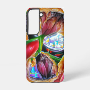 Coque Samsung Galaxy Réflexions vibrantes sur les tulipes Abstraites