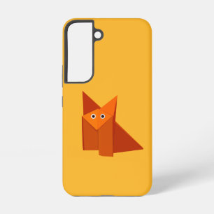 Coque Samsung Galaxy Renard Origami Kawaii Mignon Orange Jaune
