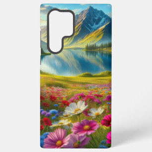 Coque Samsung Galaxy Ressort coloré/lac de montagne fleuri