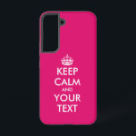 Coque Samsung Galaxy Restez calmes et continuez sur mème rose coutume<br><div class="desc">Restez calme et continuez sur mème neon rose coutume Samsung Galaxy S22 Coque. Faites votre propre personnalisation gardez calme citation. Couleur arrière - plan rose ou personnalisée. Amusant design modèle avec typographie moderne et couronne princesse. Les couleurs peuvent être changées.</div>