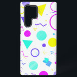 Coque Samsung Galaxy Retro 80s Memphis Geometric Pattern<br><div class="desc">Bring back the bold energy of the 1980s Memphis style with this colorful phone case.
Featuring playful geometric shapes in neon pink,  yellow,  turquoise,  and purple,  it creates a fun retro vibe.
Perfect for design lovers,  creative spirits,  and anyone who enjoys unique and modern accessories.</div>