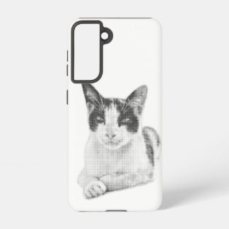 Coque Samsung Galaxy Retro Cat Halftone