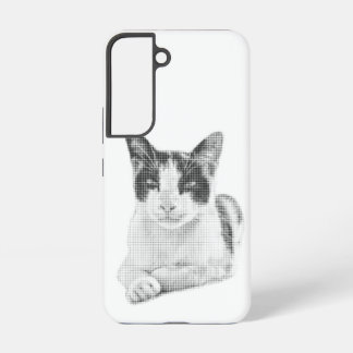 Coque Samsung Galaxy Retro Cat Halftone