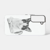 Coque Samsung Galaxy Retro Cat Halftone (Verso Horizontal)