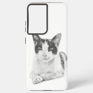 Coque Samsung Galaxy Retro Cat Halftone