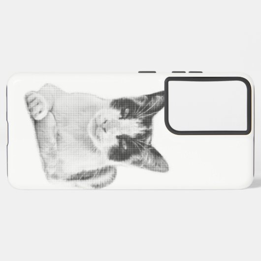 Coque Samsung Galaxy Retro Cat Halftone (Côté gauche)
