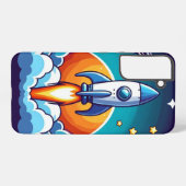 Coque Samsung Galaxy Retro, fusée spatiale (Verso Horizontal)