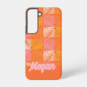 Coque Samsung Galaxy Rétro Orange Rose Groovy Psychédélique Personnalis