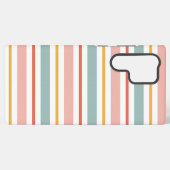 Coque Samsung Galaxy Retro Summer Pastel Striped Pink Mint And Mustard (Verso Horizontal)