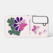 Coque Samsung Galaxy Rêve d'été Pink Green Purple Papillon (Verso Horizontal)