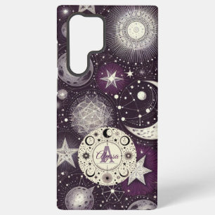 Coque Samsung Galaxy Rêves célestes de pourpre et de blanc : Lune et Ét