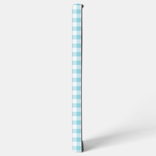 Coque Samsung Galaxy Robin Egg Blue Gingham Girly Signature (Côté gauche)