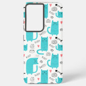 Coque Samsung Galaxy Robin Oeuf Bleu Cute Chat Motif (Verso)
