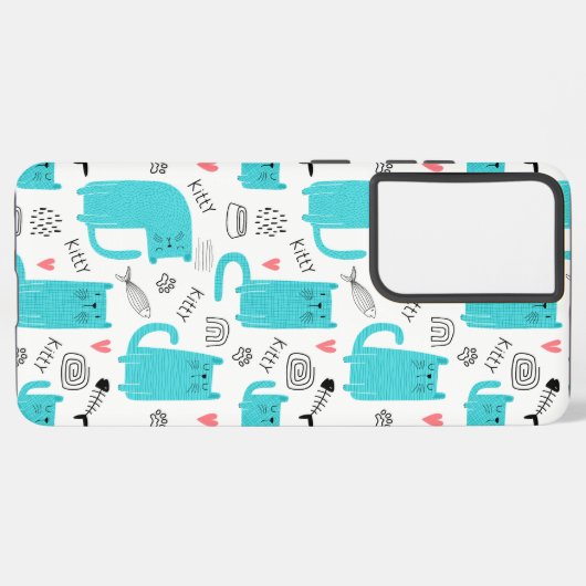 Coque Samsung Galaxy Robin Oeuf Bleu Cute Chat Motif (Côté gauche)