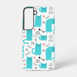 Coque Samsung Galaxy Robin Oeuf Bleu Cute Chat Motif