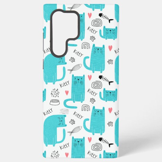 Coque Samsung Galaxy Robin Oeuf Bleu Cute Chat Motif (Verso)