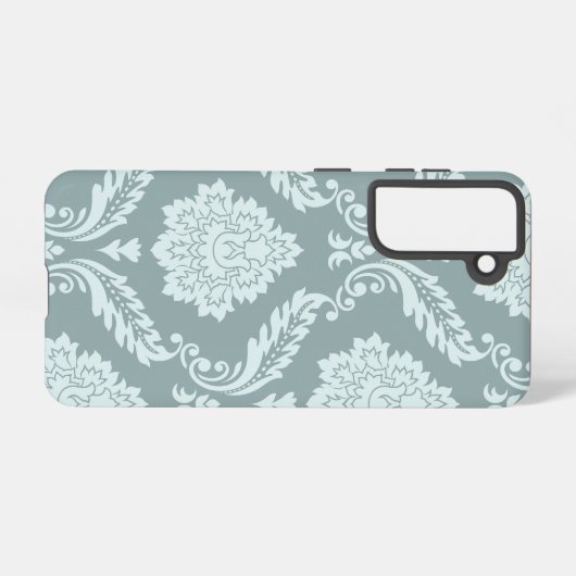 Coque Samsung Galaxy Rococo Damask Art I Duck Egg Blue+Teal (Verso Horizontal)