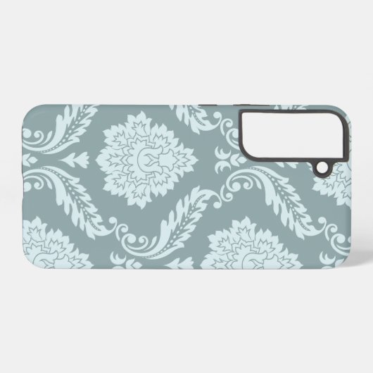Coque Samsung Galaxy Rococo Damask Art I Duck Egg Blue+Teal (Verso Horizontal)