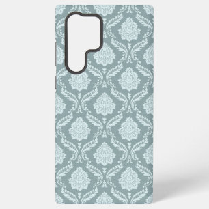 Coque Samsung Galaxy Rococo Damassé Rpt Motif Œuf de Canard Bleu+Turquo