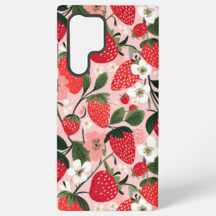 Coque Samsung Galaxy Romantique Cottagecore Fraise Botanique
