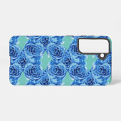 Coque Samsung Galaxy Rose bleu romantique (Verso Horizontal)