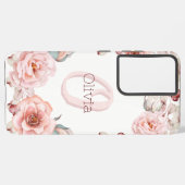 Coque Samsung Galaxy Rose d'aquarelle Wreath personnalisée | BLANCHE (Côté gauche)